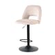 image 1 of SONARA Set of 1 Adjustable Velvet Upholstered Breakfast Bar Stools | White