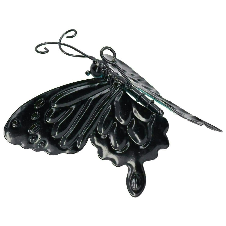 image 1 of Small 3D Blue Metal Butterfly Garden/Home Wall Art Ornament 7x12x14cm