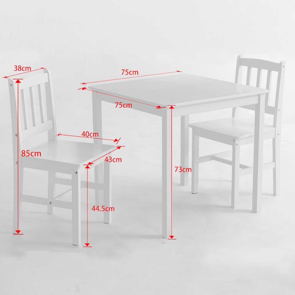 image 1 of Solid Wooden Kitchen Dining Table and 2 Chairs