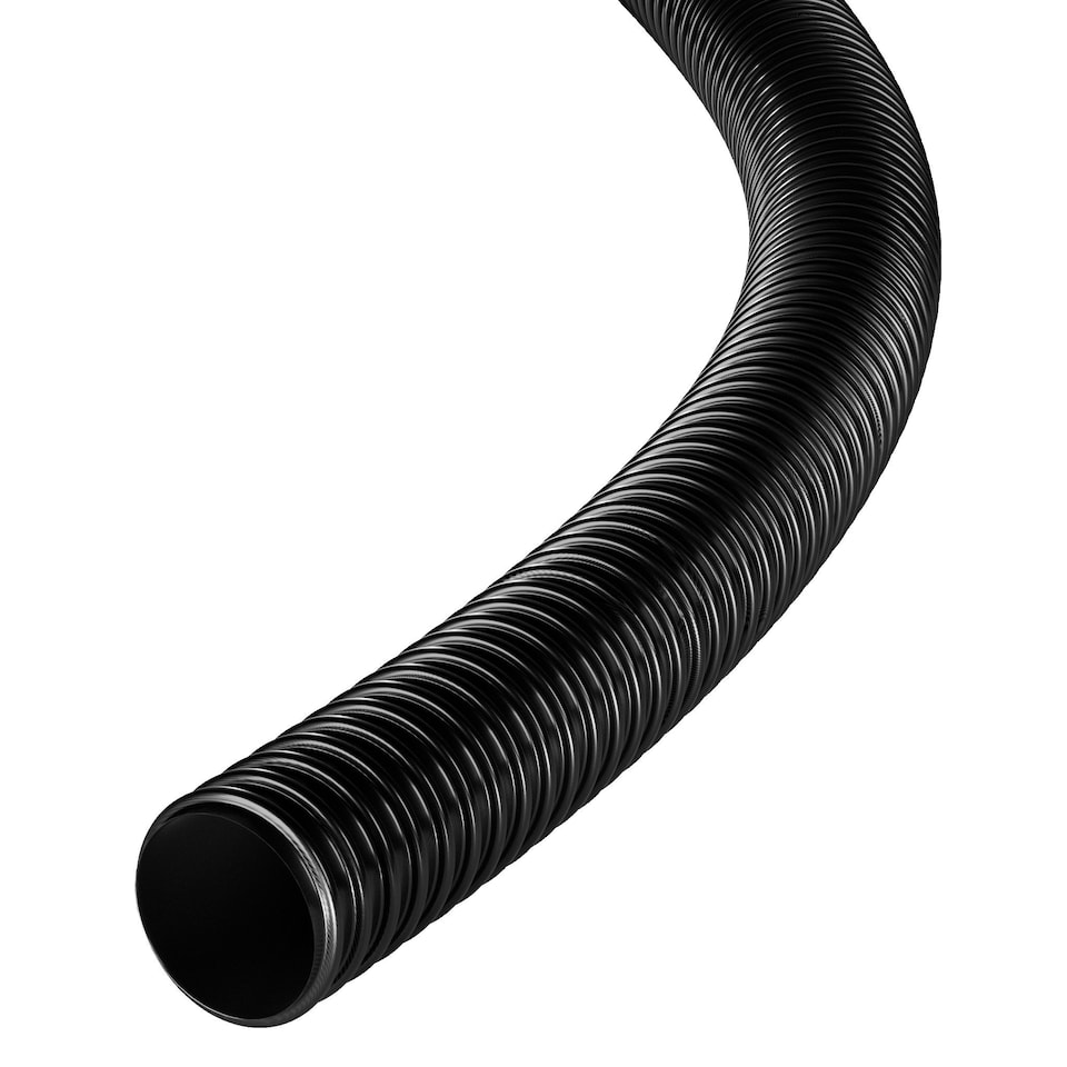 image 1 of Auto Silicone Hoses 25mm Black PVC Corrugated Flexible Water Butt Hose 1m Reinforced Downpipe Connector Rainwater Harvesting Pump Pond