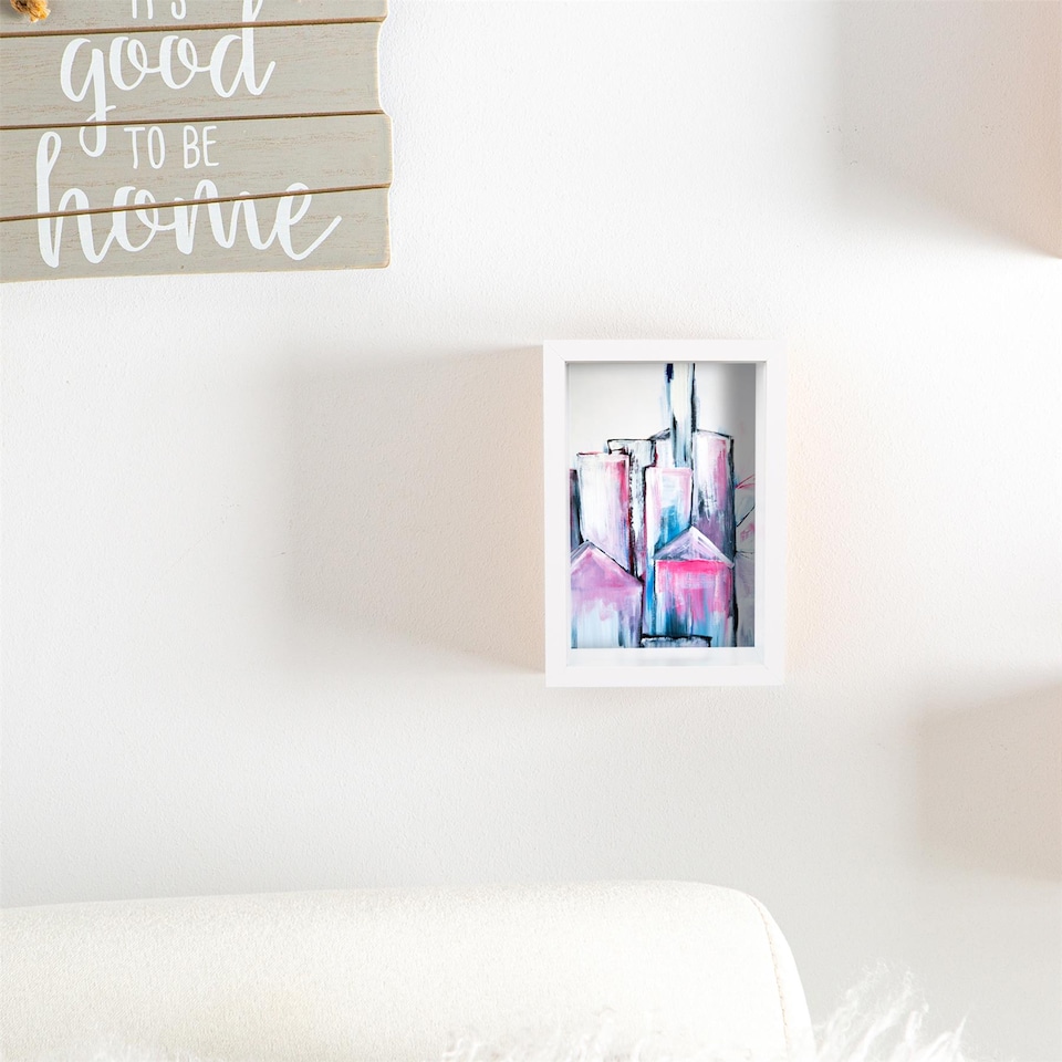 image 1 of Nicola Spring 4 x 6" Deep Photo Frame - White - 3D Deep Box Picture Frame Portrait Display Case (17.5 x 12.5cm)