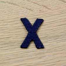 Blue Letter X Alphabet Patch Motif (Value Pack of 3) for Dressmaking - per pack