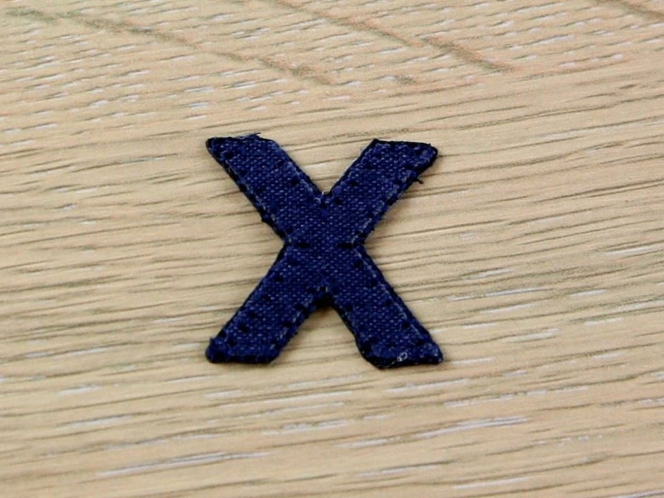 Blue Letter X Alphabet Patch Motif (Value Pack of 3) for Dressmaking - per pack