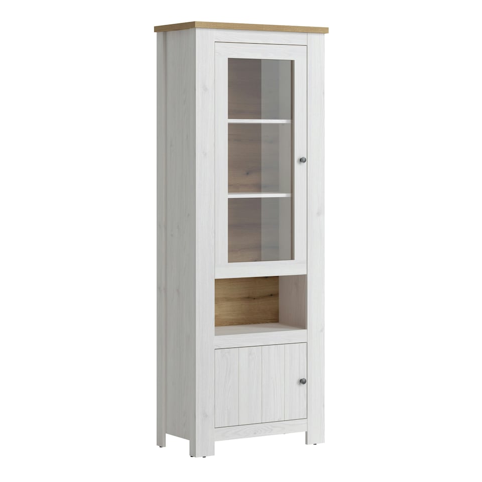 image 1 of Celesto 2 Door Display Cabinet in White and Oak