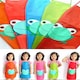 image 2 of Children's Waterproof Cartoon Frog Apron PVC Washable Art Craft Cooking Painting Messy Activity Apron with Adjustable Waist Tie Age 2-8