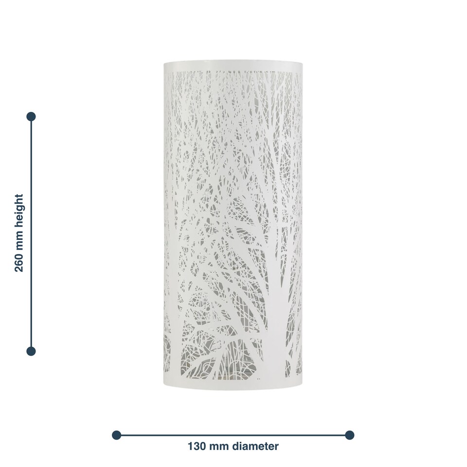 image 1 of Forest - White 26cm Woodland Table Lamp | White | Medium | 1