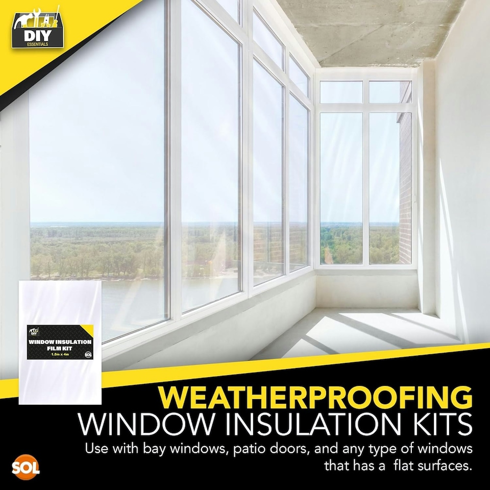 image 1 of SOL 1.5m x 4m Window Insulation Film Kit – Thermal Control for Summer & Winter Clear