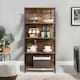 image 2 of Industrial 4 Tier Bookcase Storage Cabinet Rustic Brown Brown | One Size
