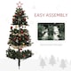 image 6 of HOMCOM 6ft Artificial Christmas Tree with LED Lights and Red Decorations