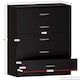 image 4 of Vida Designs Riano 3 Piece Bedroom Set (3 Drawer Bedside Chest, 5 Drawer Chest, 3 Door Wardrobe), Black (5)