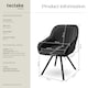 image 6 of Lounge Armchair Living Room Accent Chair 360 Swivel Slim Steel Legs Velvet Fabric  - per piece Black