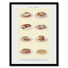 Cold Entree Dishes Kitchen Decor Mrs Beeton Framed Wall Art Print 12X16"