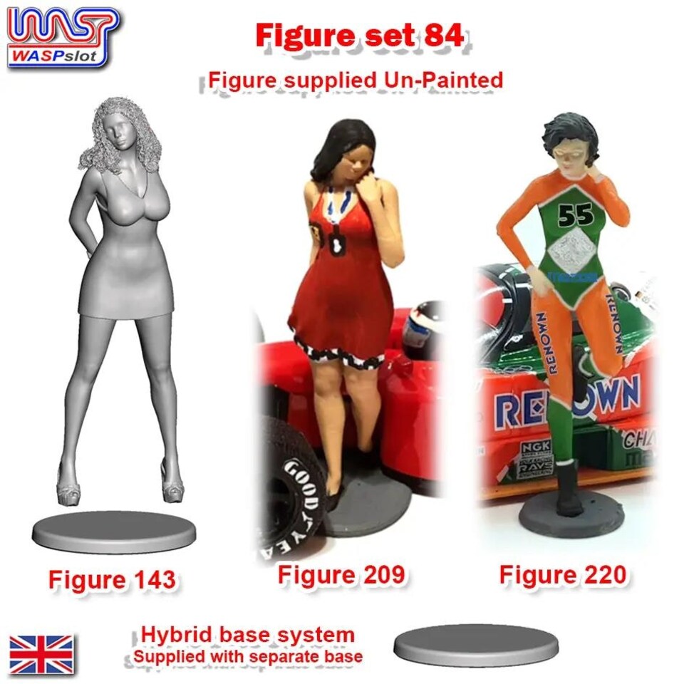 image 1 of Trackside Unpainted Figures Scenery Display 3 x Figures Set 84 New 1:32 WASP