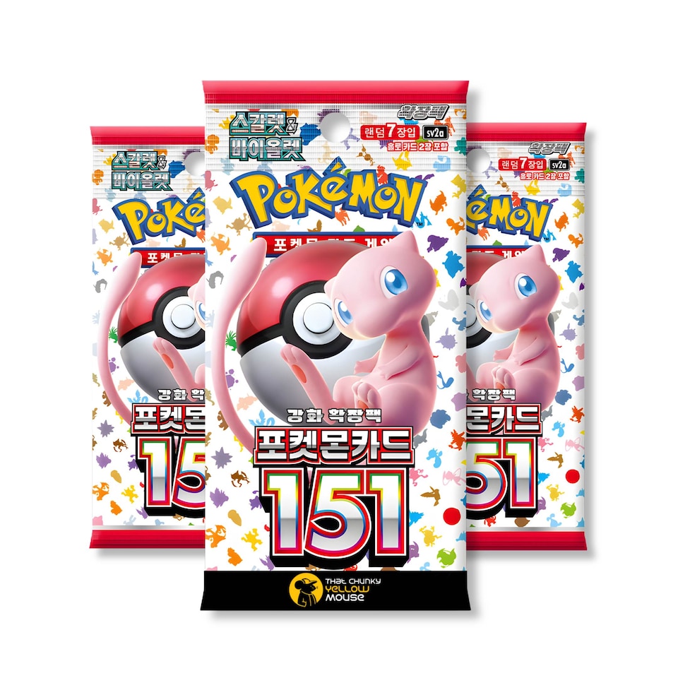image 1 of Pokemon Cards 151, Korean Pokemon 151 - Booster Bundle including 3 Pokemon Booster Packs - TCYM Product | Multi | Authentic Licensed Product | 1