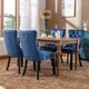 image 5 of Romsey Set of 4 Modern Velvet Dining Chairs with Solid Oak Legs