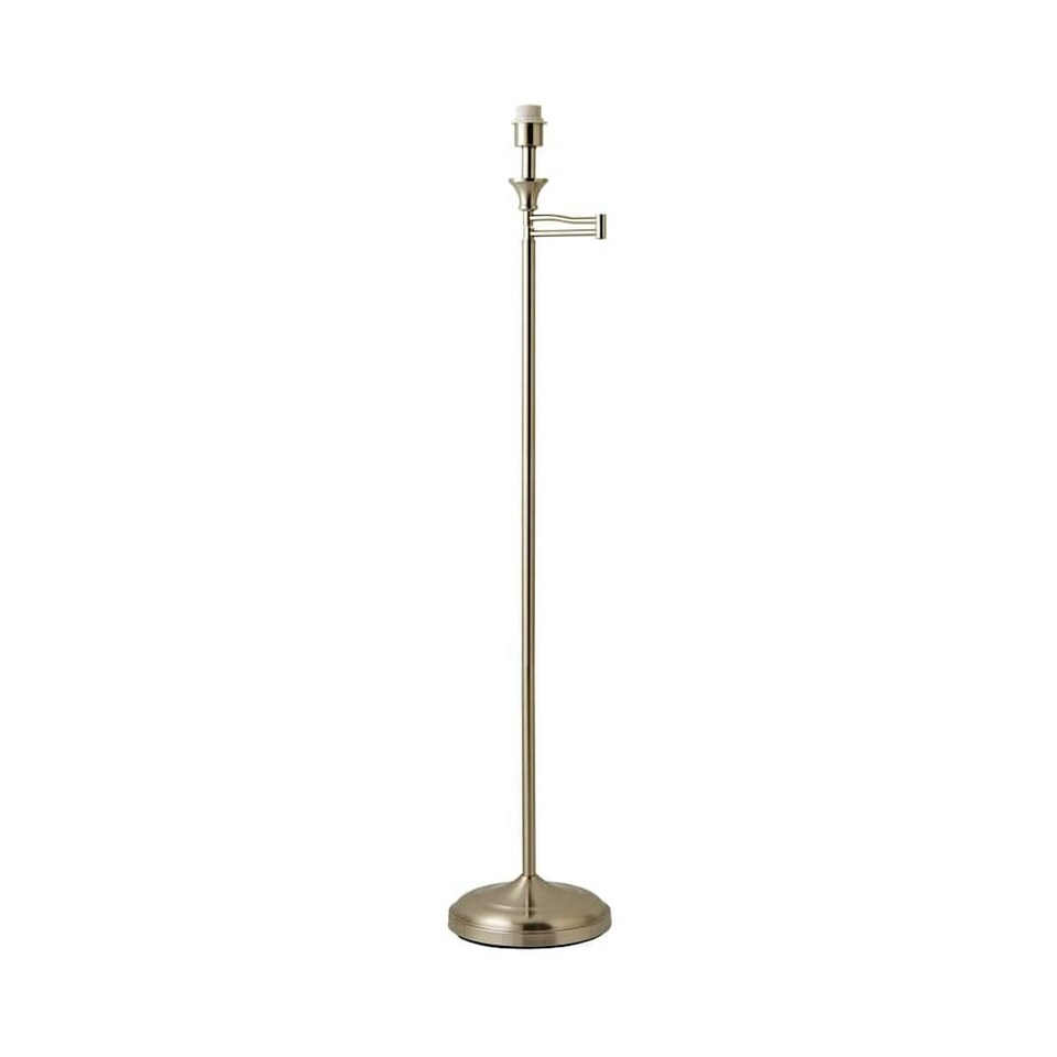 image 1 of ValueLights Modern Adjustable Swing Arm Floor Lamp Base In Brushed Chrome Finish | Chrome