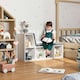 image 8 of HOMCOM  2 Tier Bookcase w/ Removable Cushions Storage Cabinet for Living Room