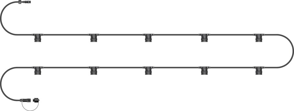 image 1 of E27 ES Screw Festoon Black Rubber IP65 5m 10 Lamp