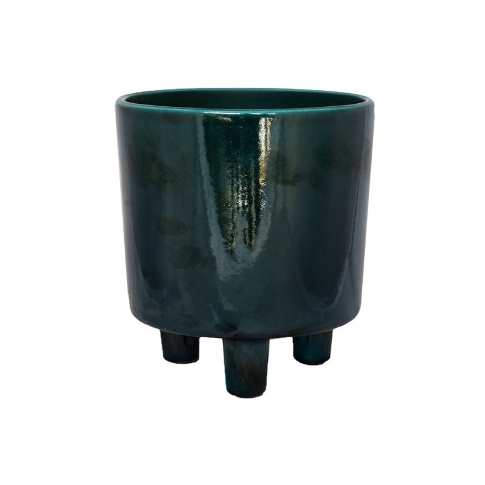 image 1 of Pisa Planter - Ceramic - L20 x W20 x H24 cm - Emerald Green