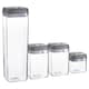 image 1 of Argon Tableware 4pc Food Storage Containers Set - Grey Airtight Plastic Storage Pantry Food Organiser with Flip Lock Lid 3 Sizes