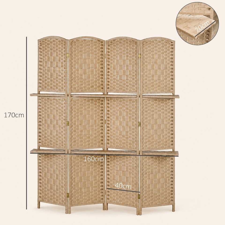 image 1 of HOMCOM Freestanding Privacy Screen, 160 x 170cm