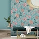 image 2 of Rasch Amelie Hydrangea Wallpaper - Teal/Pink - 10.05m x 0.53m
