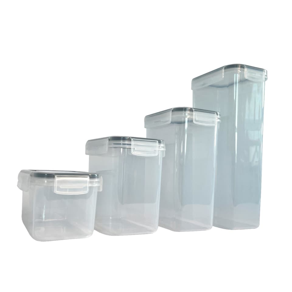 image 1 of 14pc Airtight Reusable Plastic Kitchen Food Storage Container Organiser Set