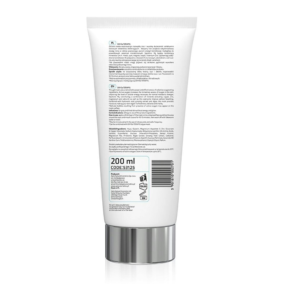 image 1 of Apis Professional Oxy O2 Therapies Oxygenating Gel Mask with Active Oxygen 200ml