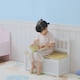 image 8 of HOMCOM 2 In 1 Wooden Toy Box, Seat Bench Storage Chest w/ Pneumatic Rod White | 60 x 30 x 50cm