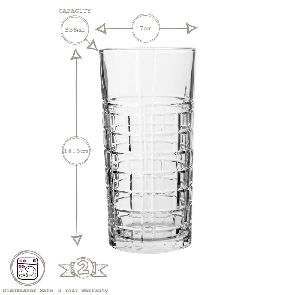 image 1 of LAV Brit Highball Glasses - 356ml - Clear - Pack of 6 Clear