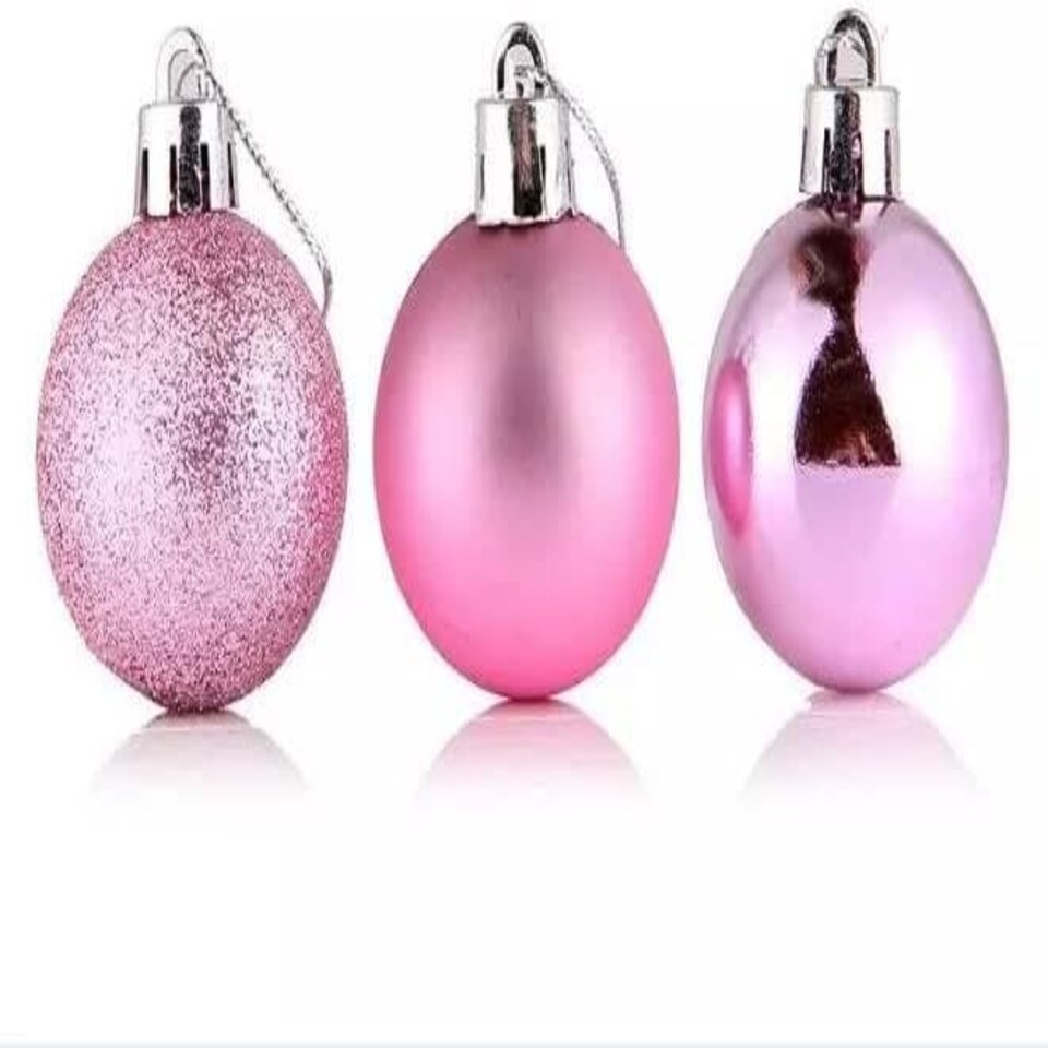 image 1 of Pink Baubles - 6cm, 18-Piece Set, PVC
