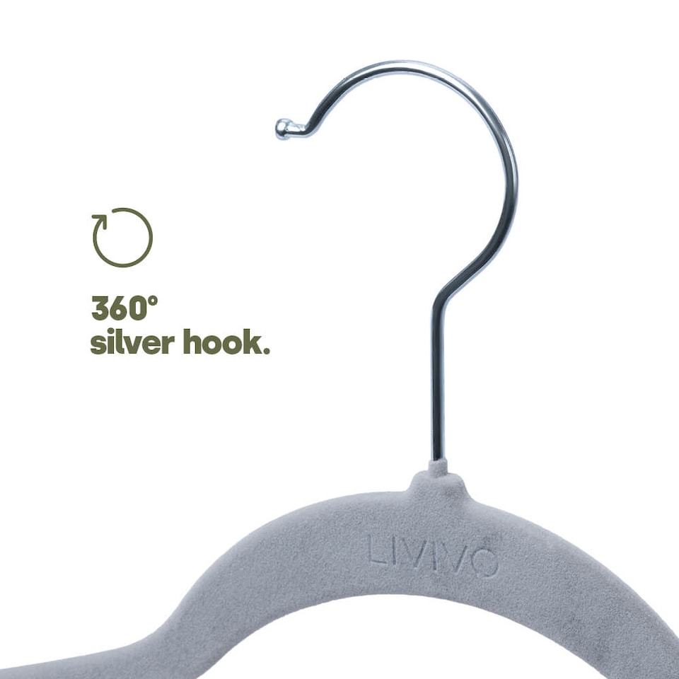 image 1 of 50pc Velvet Hangers Grey
