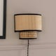 image 5 of ValueLights Grant Pair Plug in Natural Rattan Wicker Cane Easy Fit Wall Lights | Brown