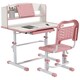 image 6 of ZONEKIZ Height Adjustable Kids Desk and Chair Set, with Drawer, Bookshelf Grey