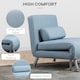 image 5 of HOMCOM Linen Chair Bed, 3-in-1 Convertible Sleeper Chair with Adjustable Backrest, Pillow, for Living Room, Bedroom, Sky Blue