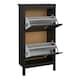 image 5 of Barcelona Shoe Cabinet 2 Flip Down Doors in Matt Black