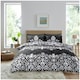 image 1 of VELVETIO Casablanca Damask Complete Duvet Cover Set with Fitted Sheet Soft Printed Bedding Bedset Black | Double