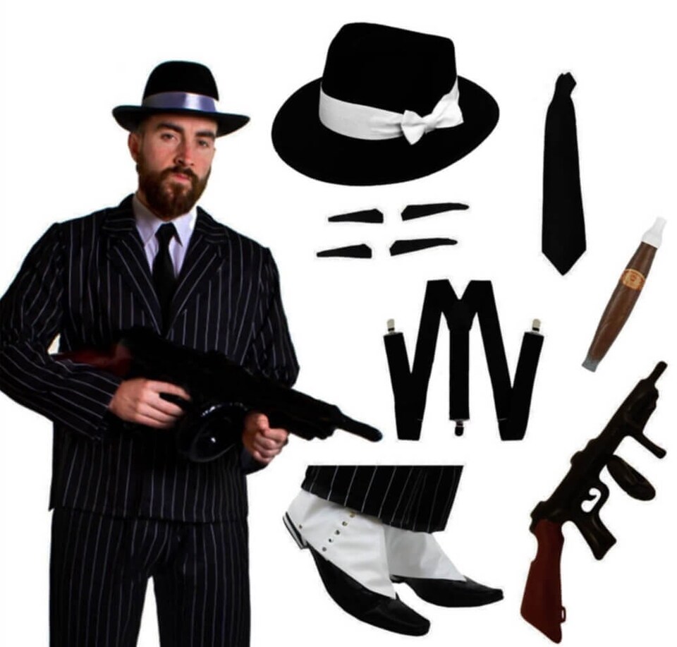 image 1 of Deluxe 1920 Gangster Costume | Black | M