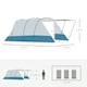 image 5 of Outsunny 6-8 Person Tunnel Tent, Two-room Camping Tent with Carry Bag, Grey