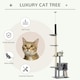 image 2 of PawHut 270cm Floor To Ceiling Cat Tree Scratching Post with Hammock, Grey