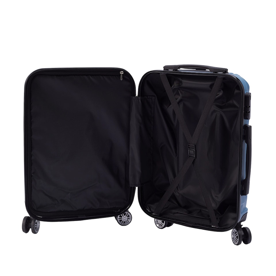 image 1 of Living and Home 2-Piece Hard Shell Suitcase Set - Blue 20" & 14"