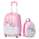 image 1 of COSTWAY 2Pcs Kids Backpack Luggage Set 12'' 16'' Children Carry On Traveling Suitcase