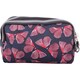 image 2 of Lorenz Womens Large Zip Round Multi-Compartment Purse / Clutch / Money Holder Wrist Strap | Purple | Burgundy Butterfly