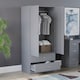 image 2 of Vida Designs Riano 2 Door 2 Drawer Wardrobe With Shelf & Clothes Rail, Grey