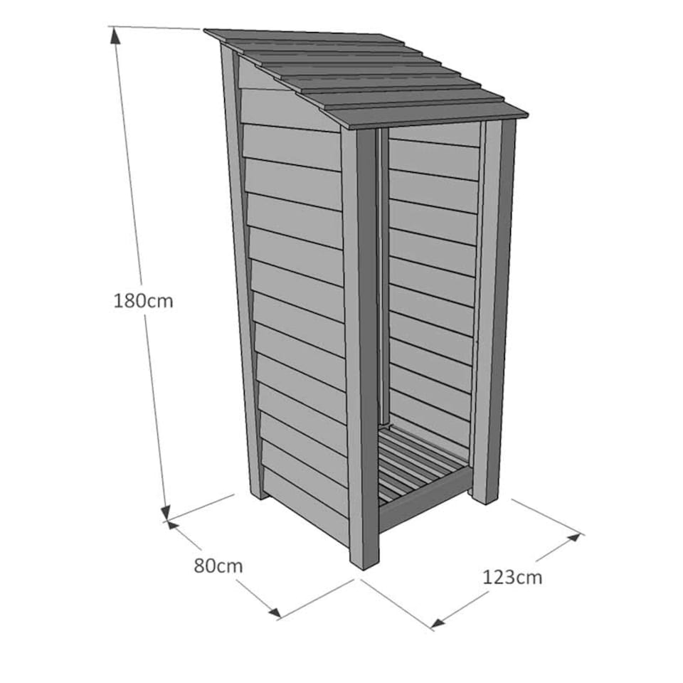 image 1 of Greetham 6ft Log Store with Doors - L80 x W123 x H181 cm - Rustic Brown