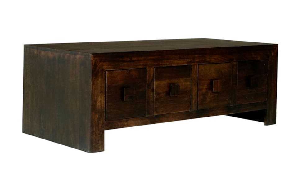 image 1 of 8 Draw Coffee Table - Mango Wood - L55 x W118 x H40 cm - Dark Finish | Brown