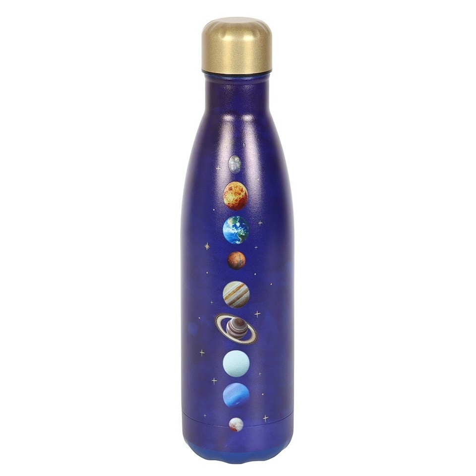 image 1 of Something Different Solar System Metal Water Bottle - Blue/Gold - One Size | Blue | Gold | One Size
