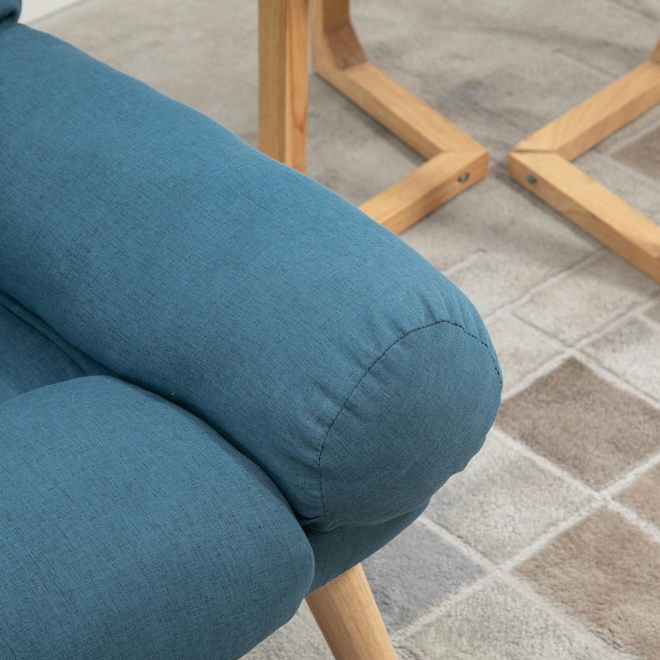 image 1 of HOMCOM Recliner with Ottoman 3-Position Adjustable Reclining Lounger Sofa Chair
