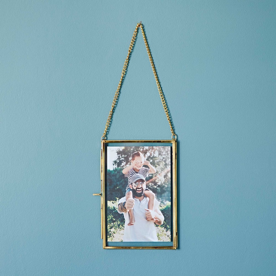 image 1 of Dia Gold Recycled Glass Hanging Photo Frame