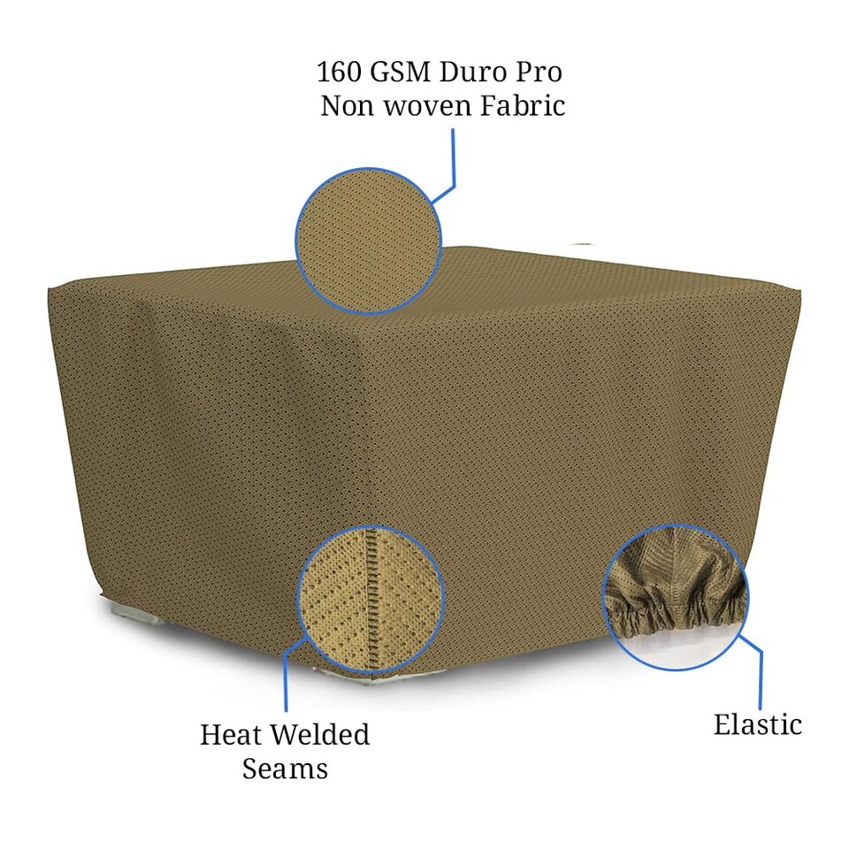 image 1 of Covers&All Outdoor Square Fire Pit Cover, 52 in L x 52 in W x 22 in H, Brown